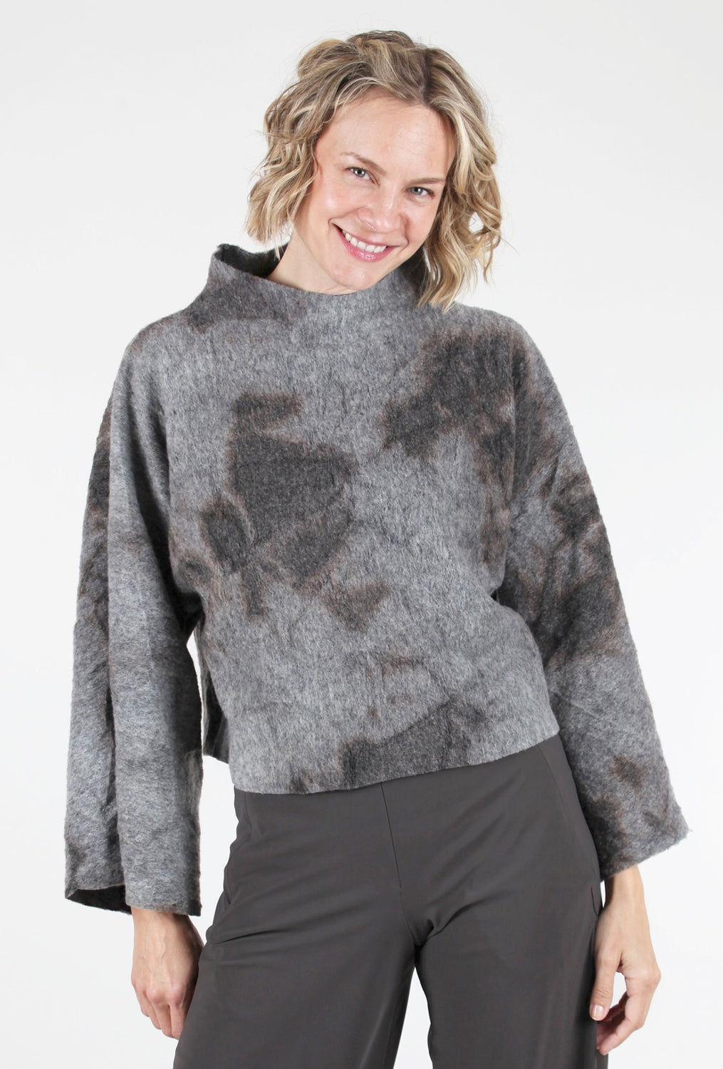 Bryn Walker Anna Crinkled Sweater, Nottura Gray 
