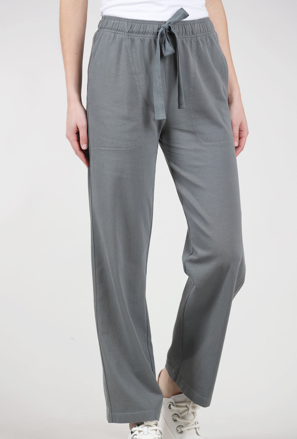 Lilla P Drawstring-Waist Pant, Granite 