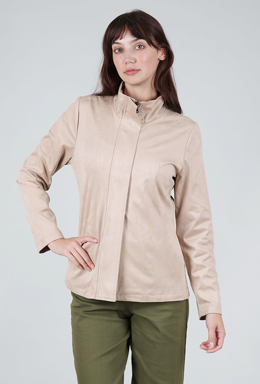 Ace & Ivy Faux Suede Jacket, Natural 