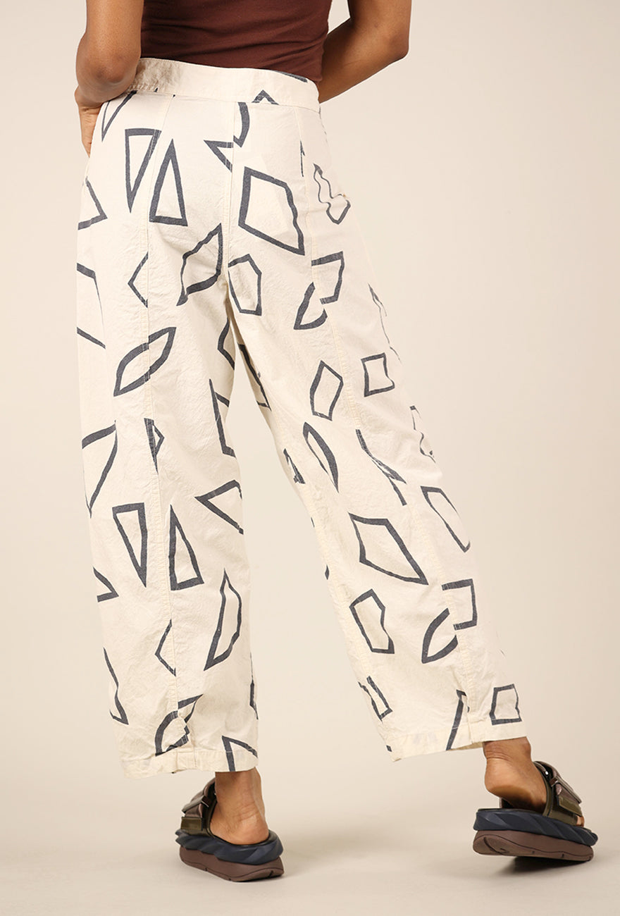 Prairie Underground Gathering Pant, Cream Print 