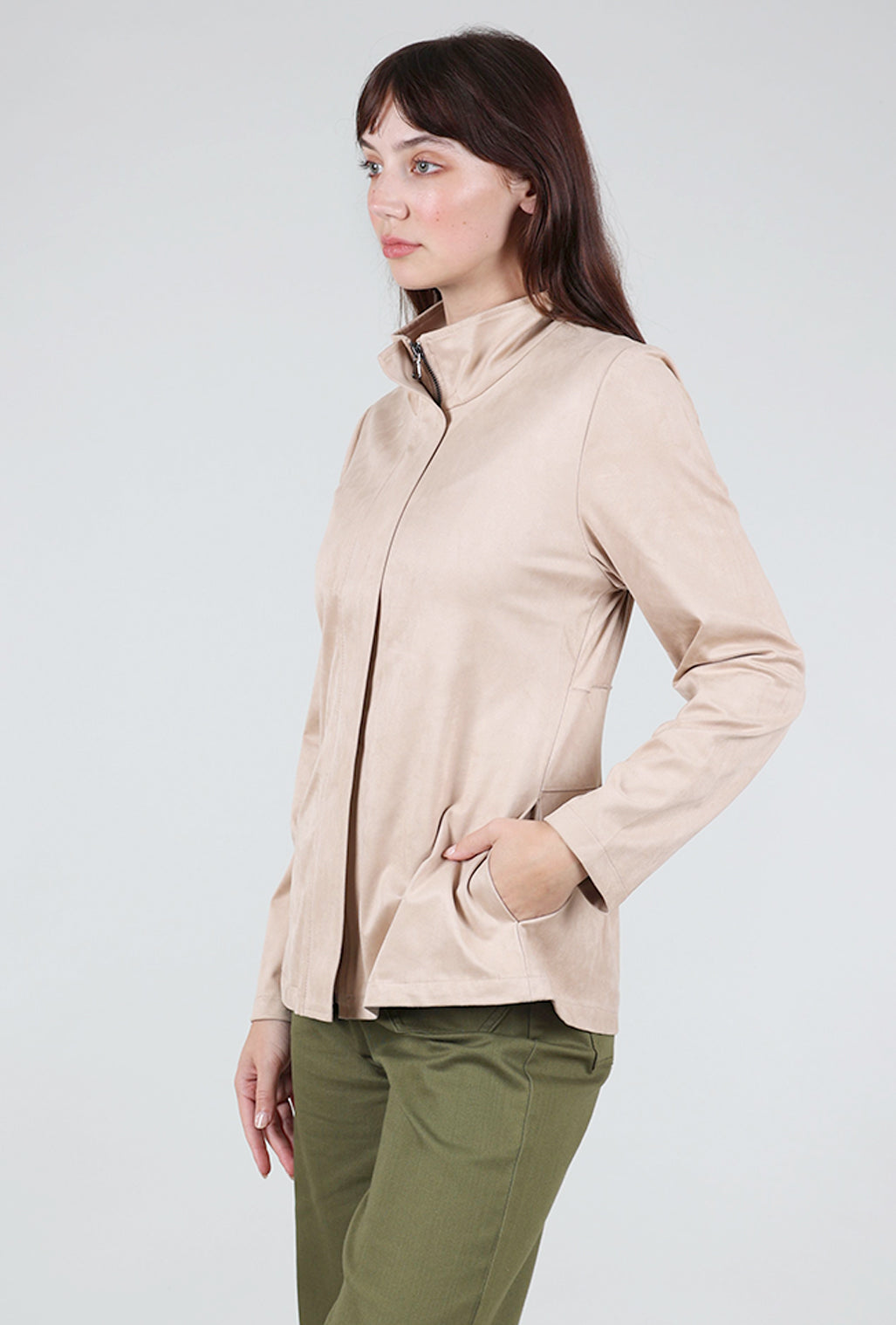 Ace & Ivy Faux Suede Jacket, Natural 