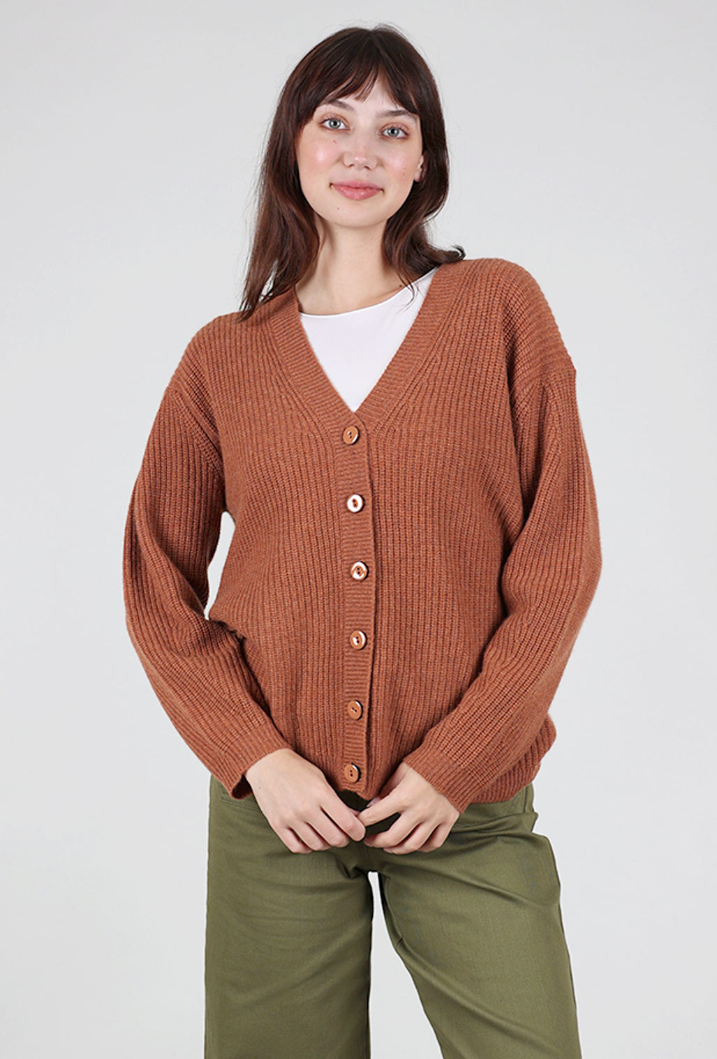 Cocoa Cashmere Elah Cardigan, Hazelnut 