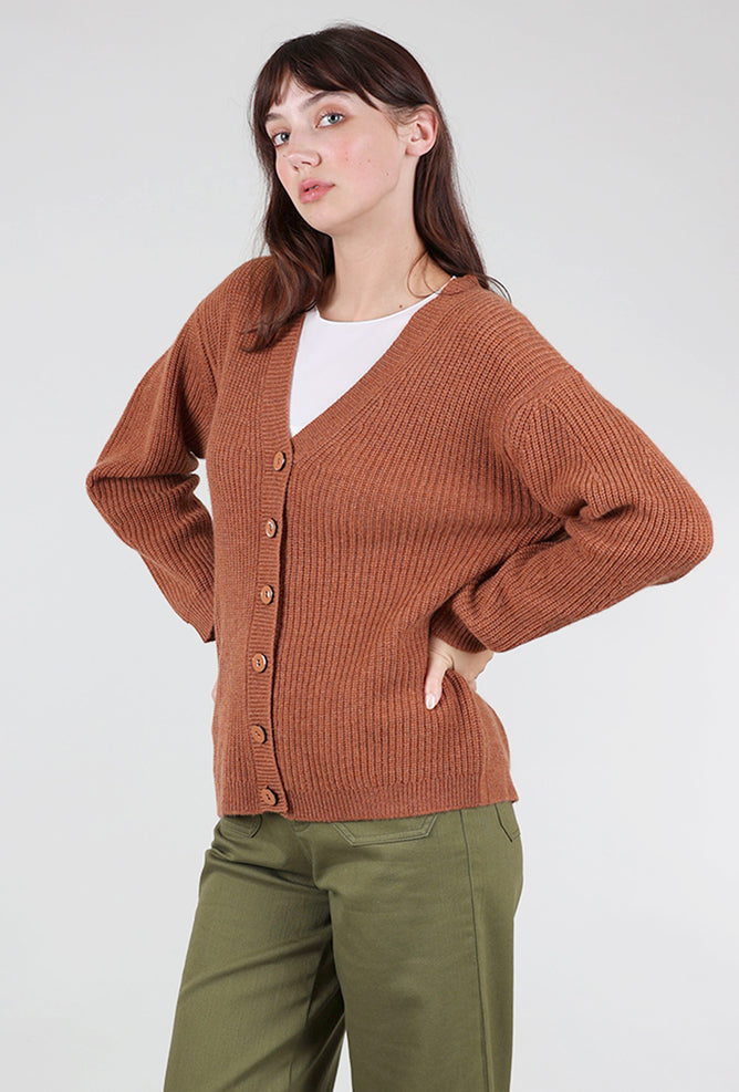 Cocoa Cashmere Elah Cardigan, Hazelnut 