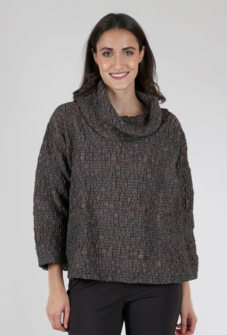 Crinkle Cropped Cowl Top, Anchor Gray