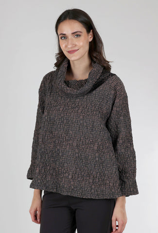 Crinkle Cropped Cowl Top, Anchor Gray