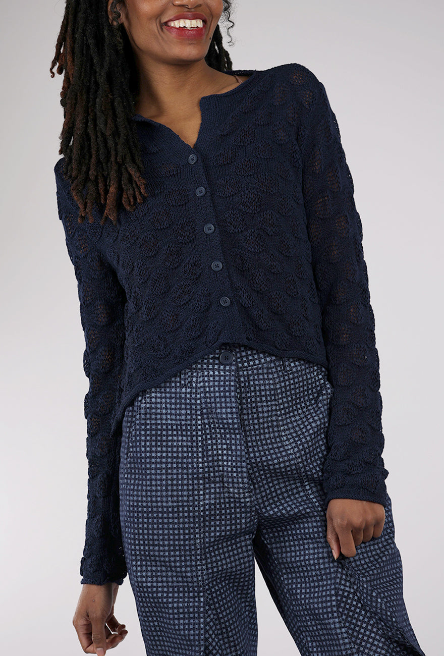 Rundholz Bubble Knit Cardie, Navy 