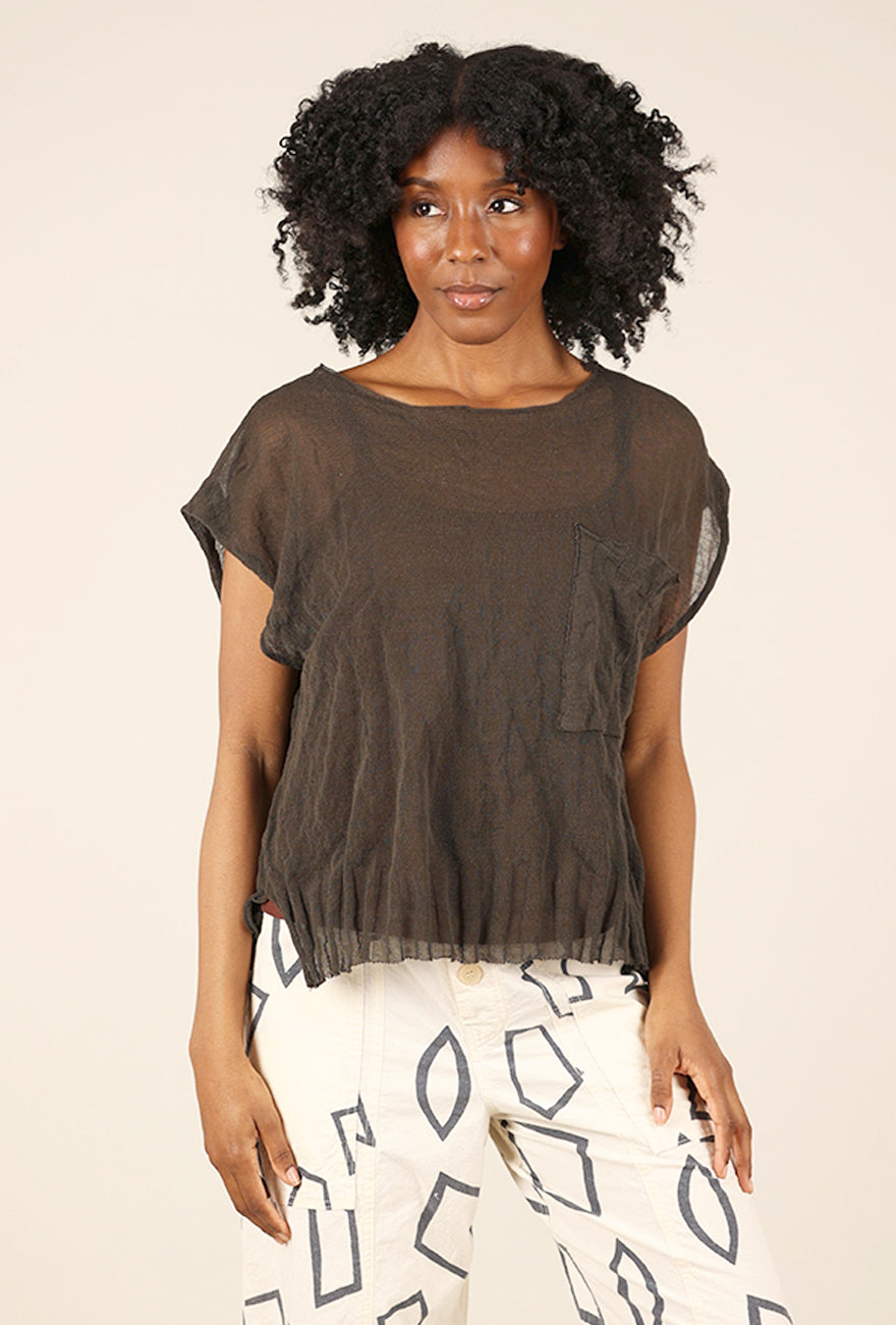 Lurdes Bergada Bit of Metal Knit Top, Iron 
