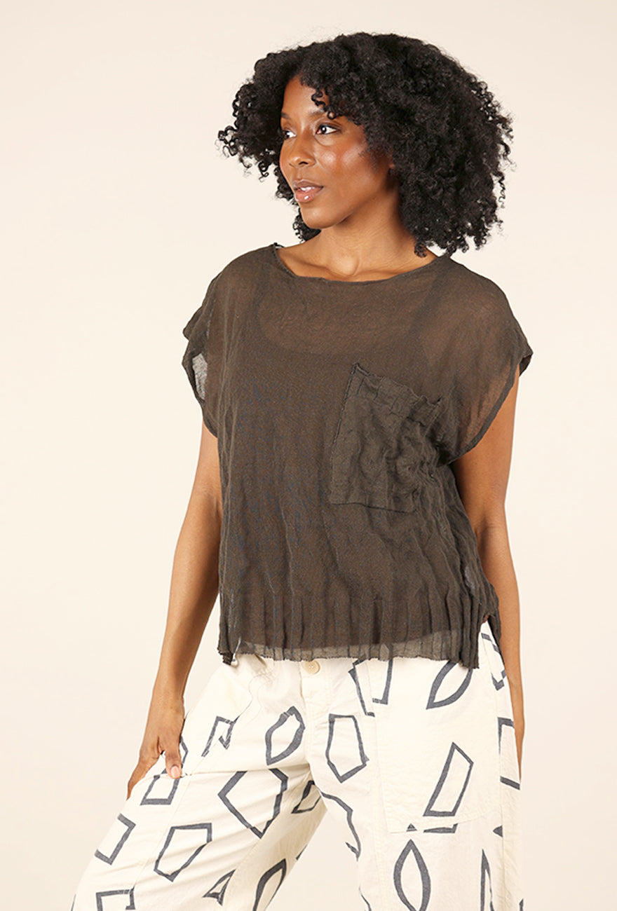 Lurdes Bergada Bit of Metal Knit Top, Iron 