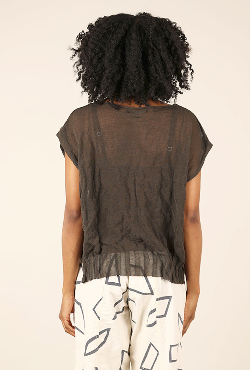 Lurdes Bergada Bit of Metal Knit Top, Iron 