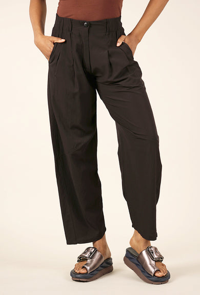 Lurdes Bergada Inverted Pleat Tencel Trouser, Black 