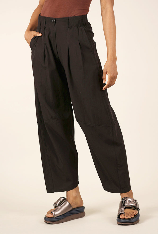 Lurdes Bergada Inverted Pleat Tencel Trouser, Black 