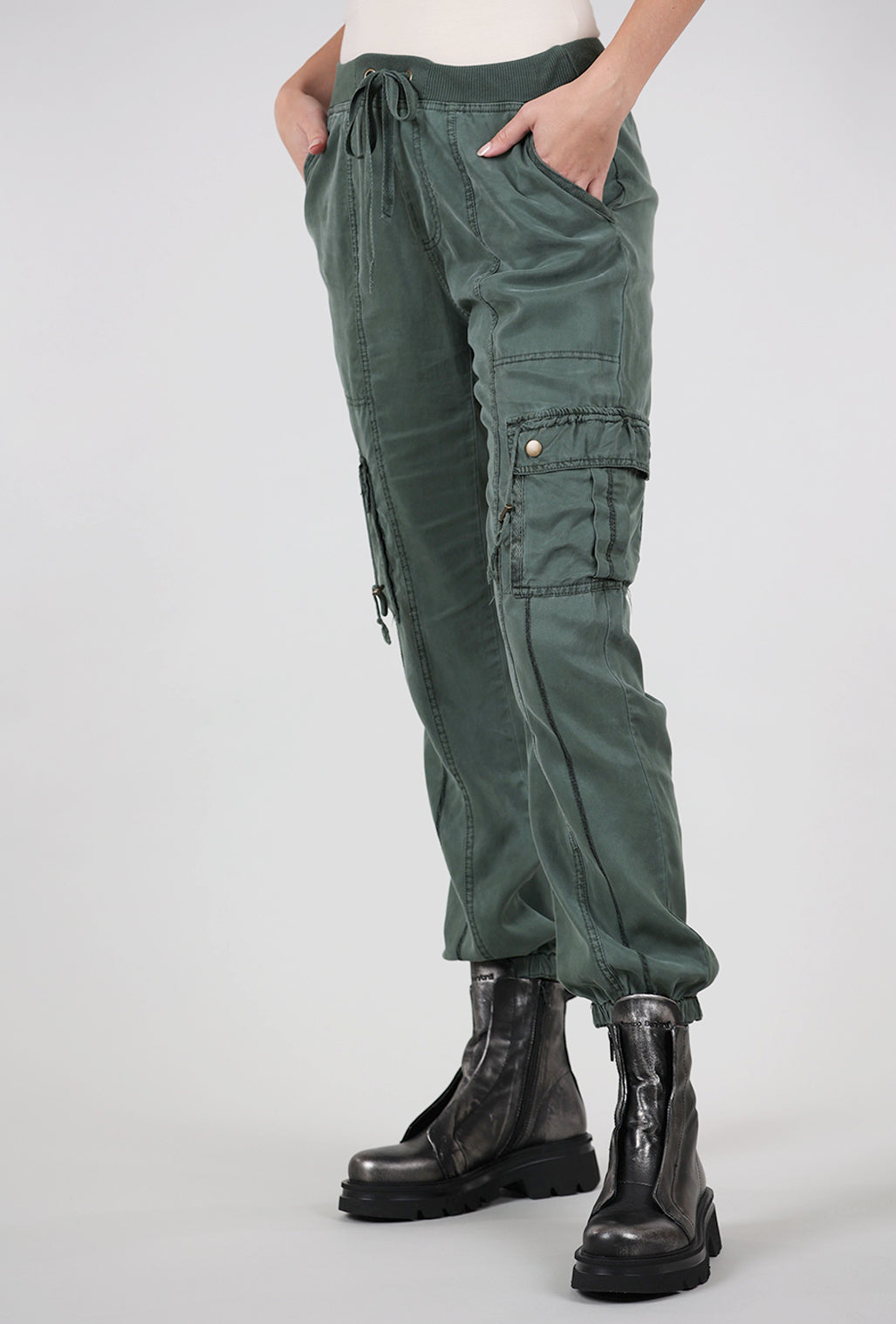 XCVI Poe Banded Pant, Heritage Park Green 