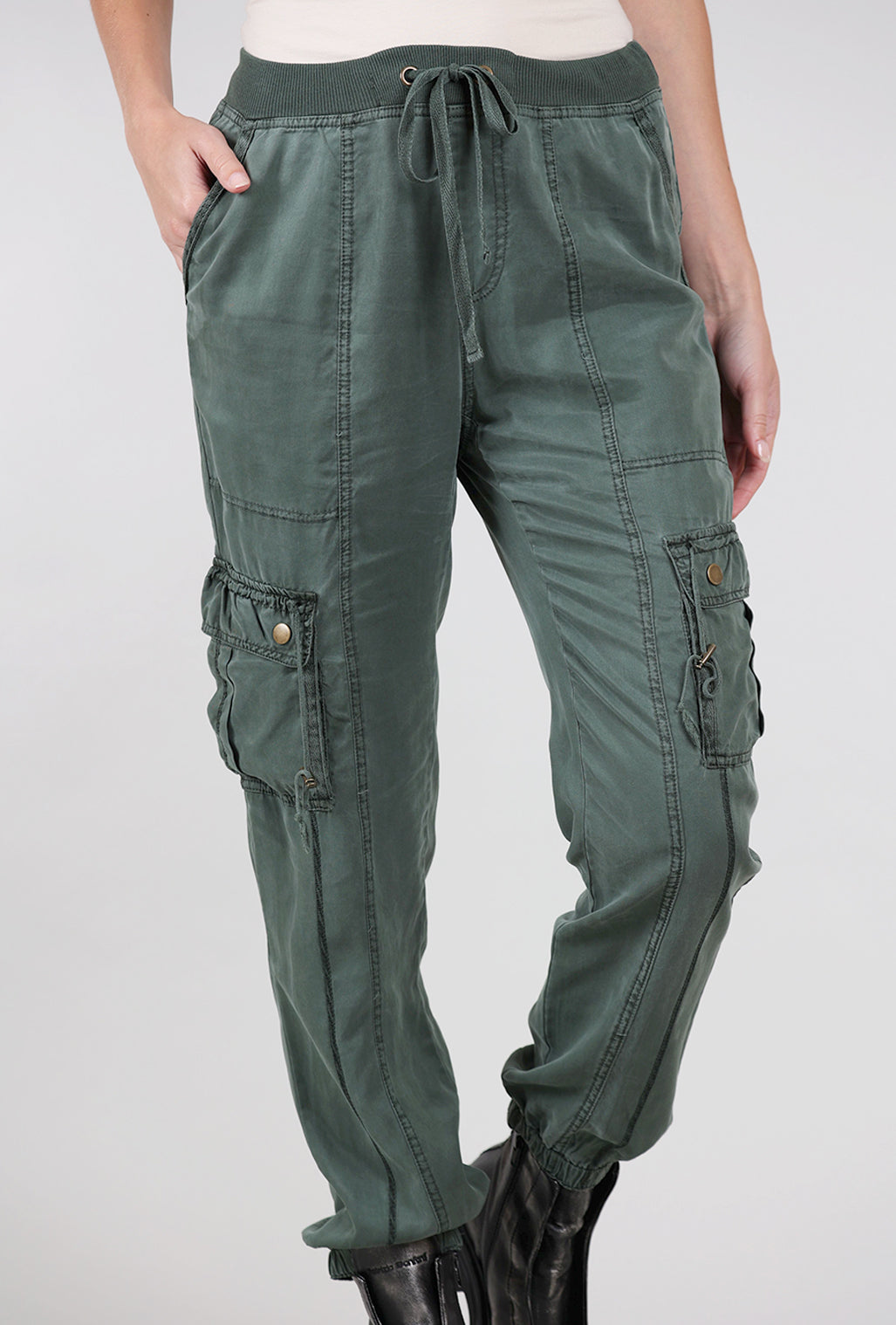 XCVI Poe Banded Pant, Heritage Park Green 