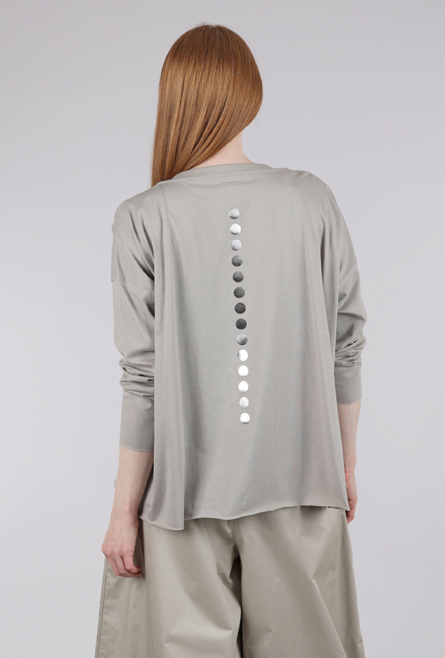 Planet Metallic Dot Boxy Tee, Titanium/Silver 