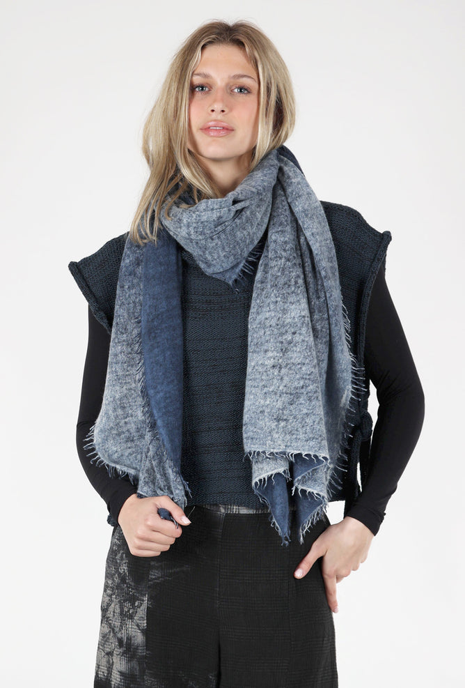 Alessandro Aste Spray Art Felted Cashmere Scarf, Jeans One Size Jeans