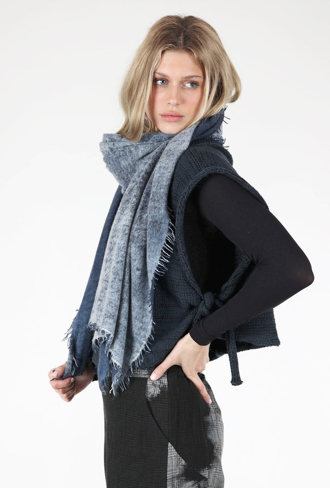 Alessandro Aste Spray Art Felted Cashmere Scarf, Jeans One Size Jeans