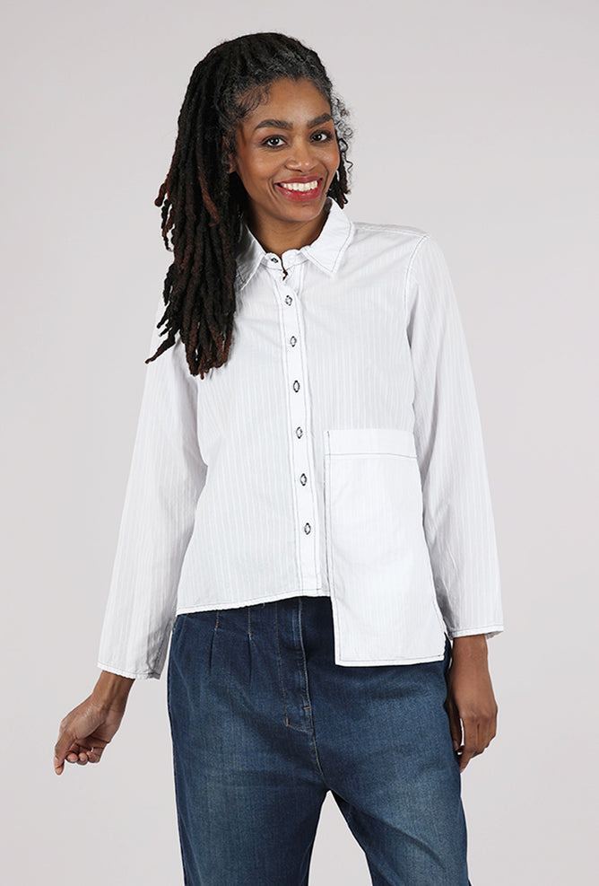 Paper Temples Woven Pocket Top, White 