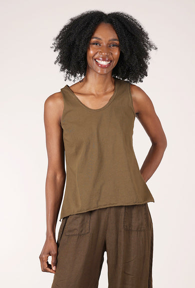 Cynthia Ashby Slim Knit Tank, Walnut 