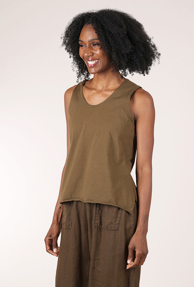 Cynthia Ashby Slim Knit Tank, Walnut 