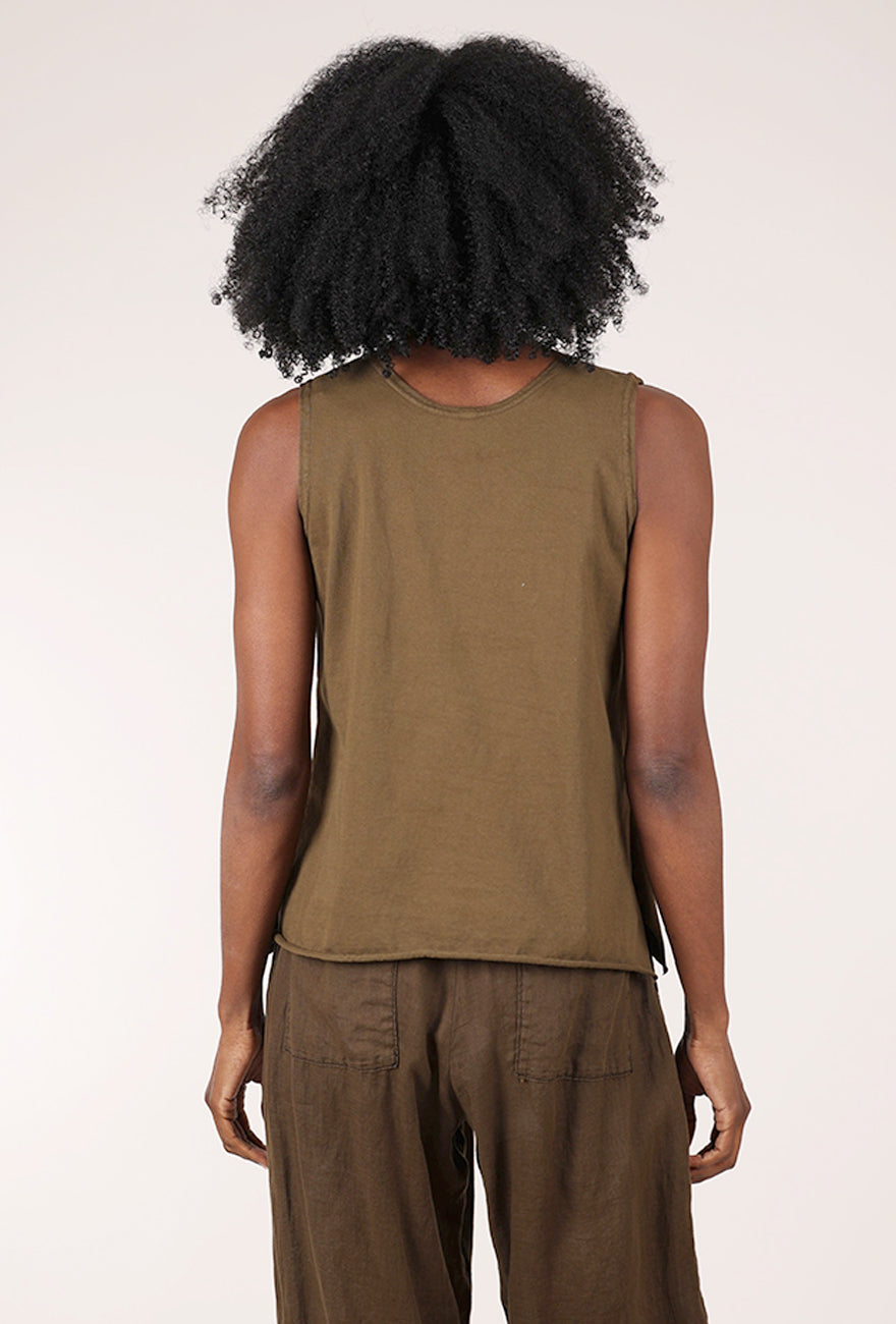 Cynthia Ashby Slim Knit Tank, Walnut 
