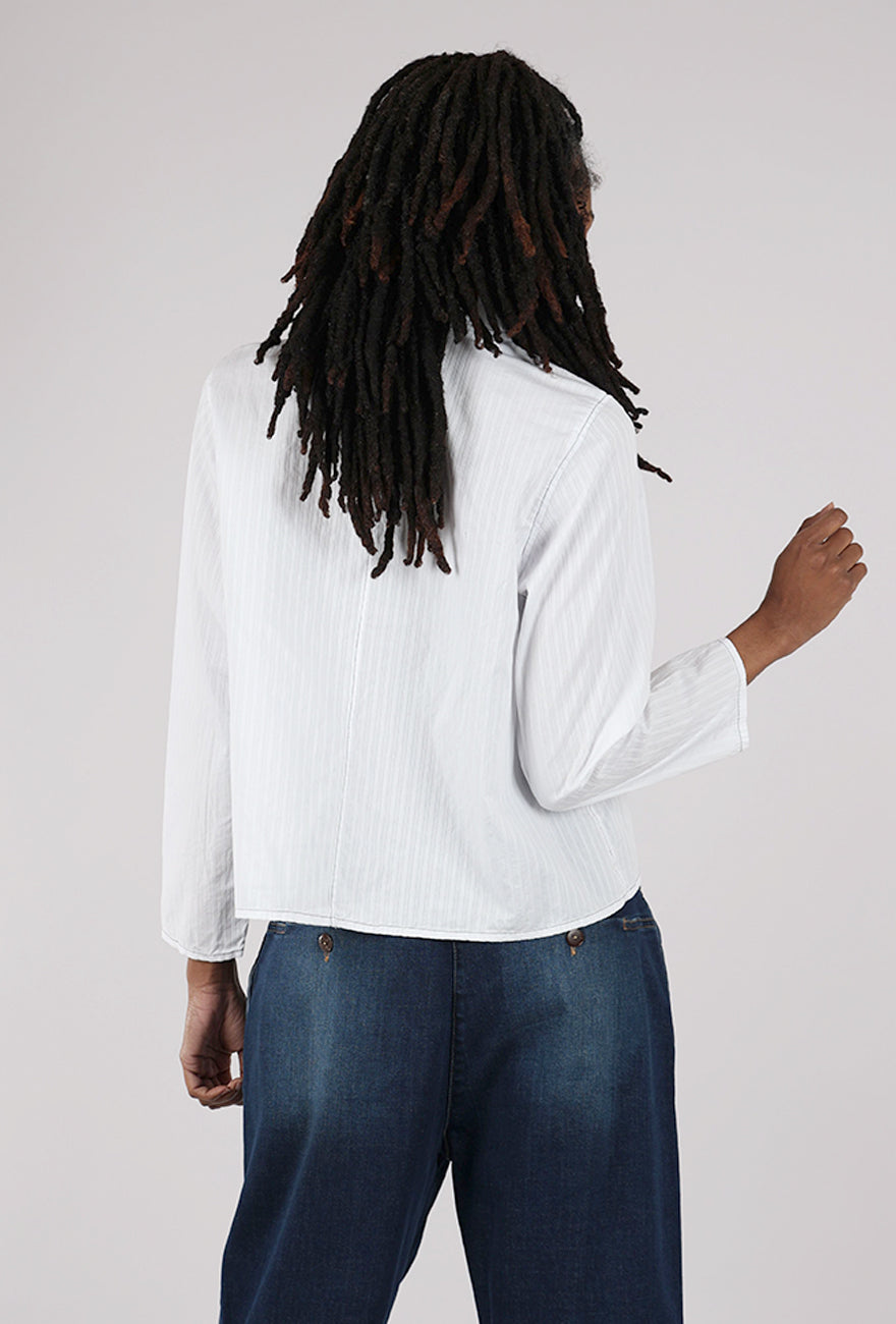 Paper Temples Woven Pocket Top, White 