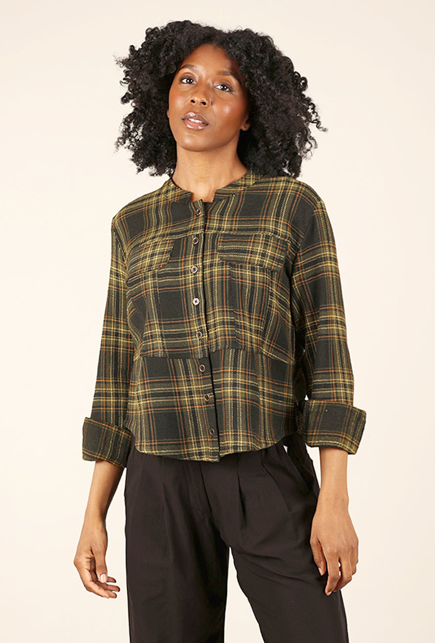 Tulip Jewel Flannel Shirt Jacket, Prague 