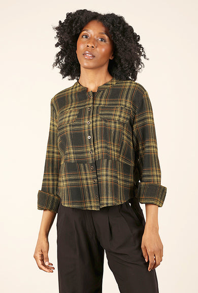 Tulip Jewel Flannel Shirt Jacket, Prague 