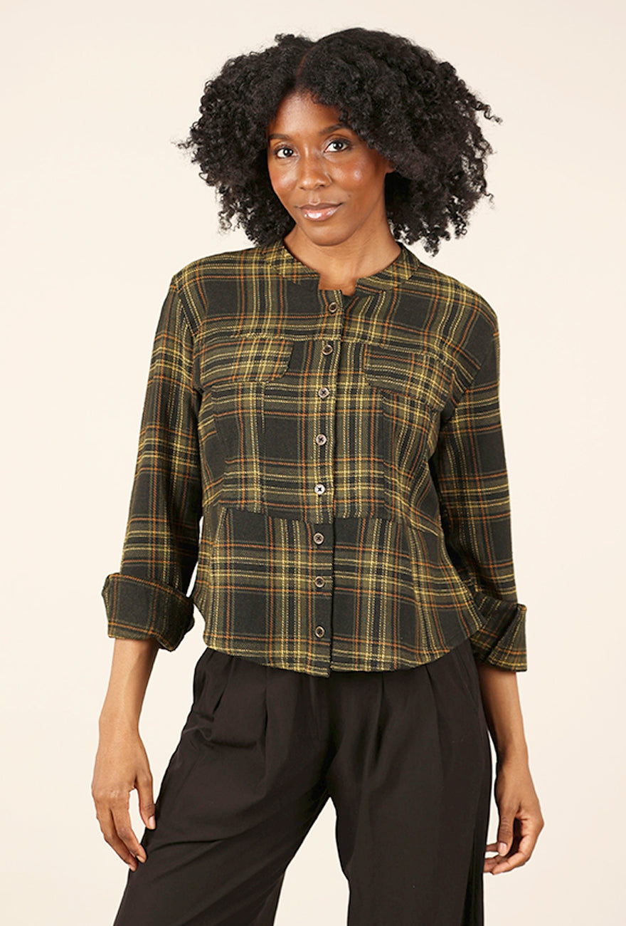 Tulip Jewel Flannel Shirt Jacket, Prague 