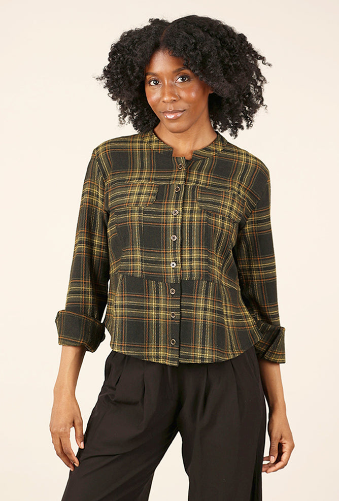 Tulip Jewel Flannel Shirt Jacket, Prague 