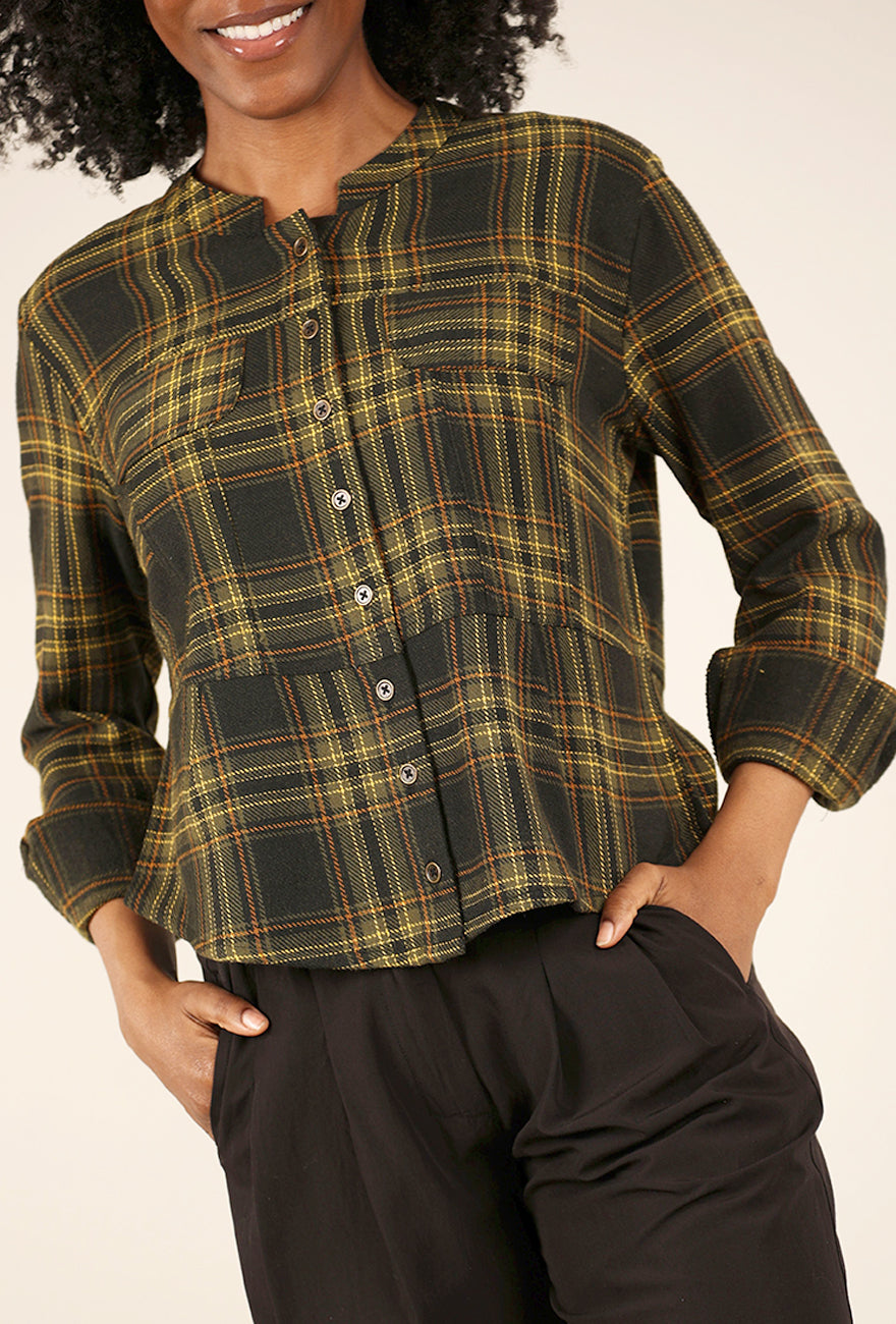 Tulip Jewel Flannel Shirt Jacket, Prague 
