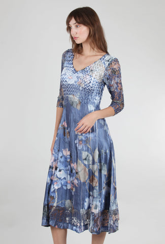 Komarov Lace Sleeve Watercolor Dress, Blossom 