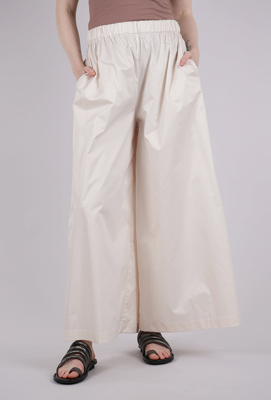 Planet Poplin Palazzo Pant, Stone 