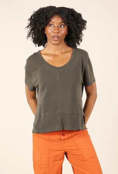 Lurdes Bergada Scoopneck Seam Top, Iron 