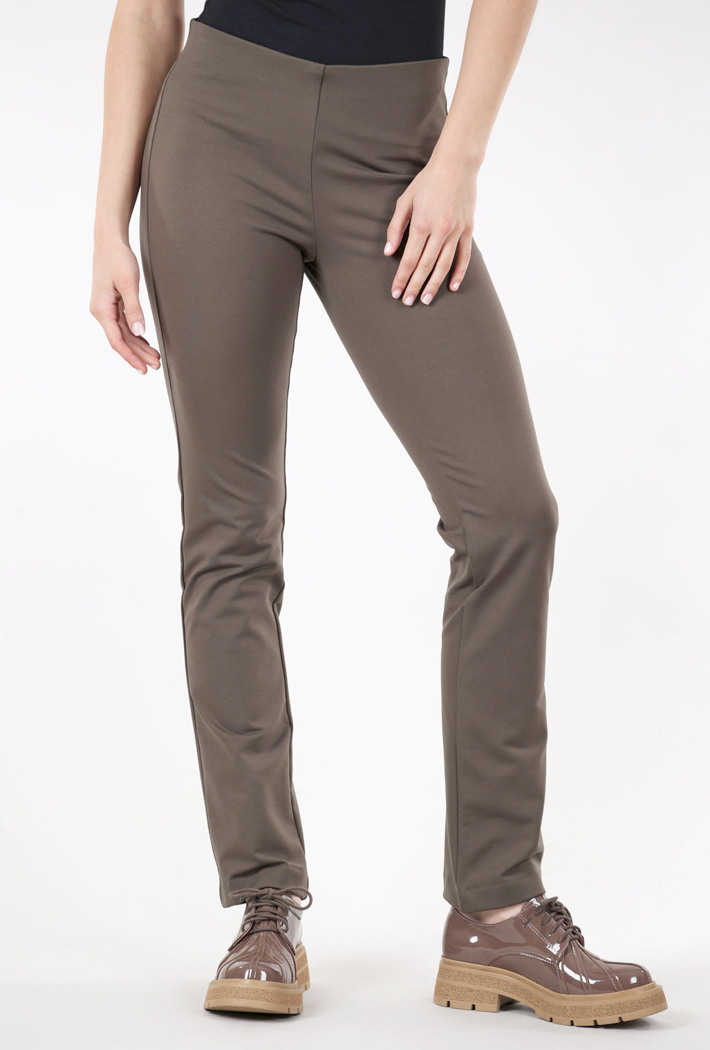 Equestrian Keesha Ponte Tech Pant, Earth 