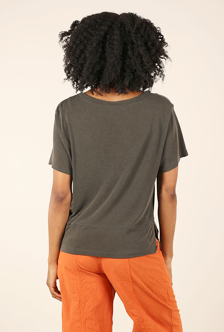 Lurdes Bergada Scoopneck Seam Top, Iron 