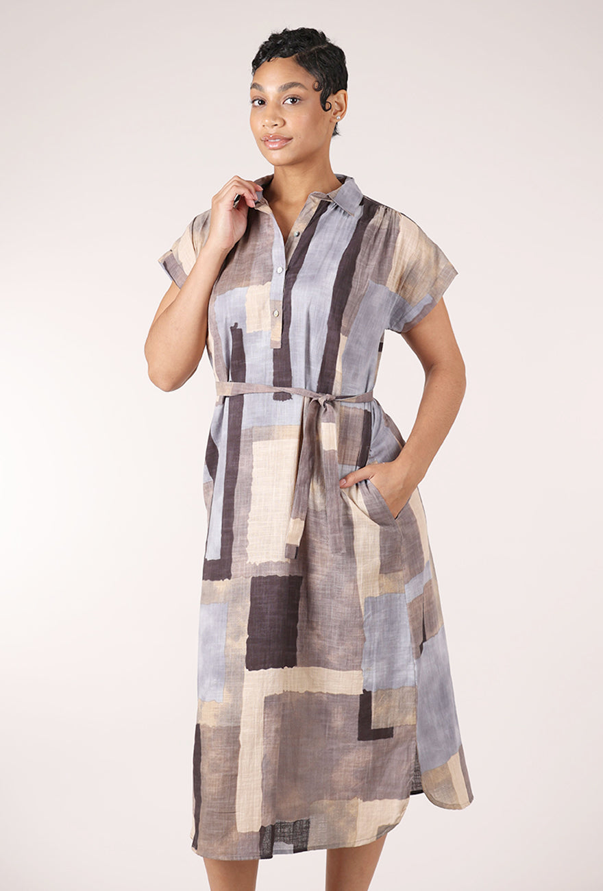 Dolma Ava Geo Dress, Blue Mix 