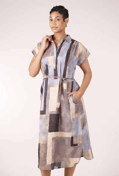 Dolma Ava Geo Dress, Blue Mix 