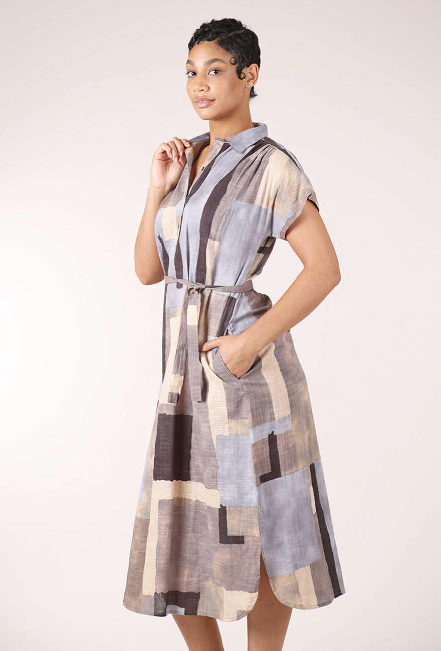 Dolma Ava Geo Dress, Blue Mix 