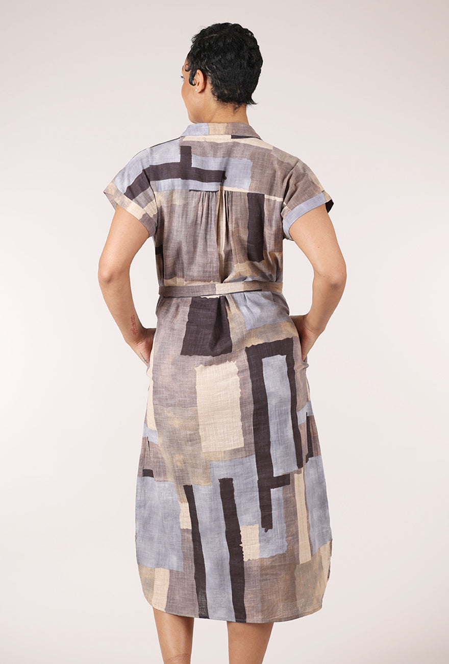 Dolma Ava Geo Dress, Blue Mix 