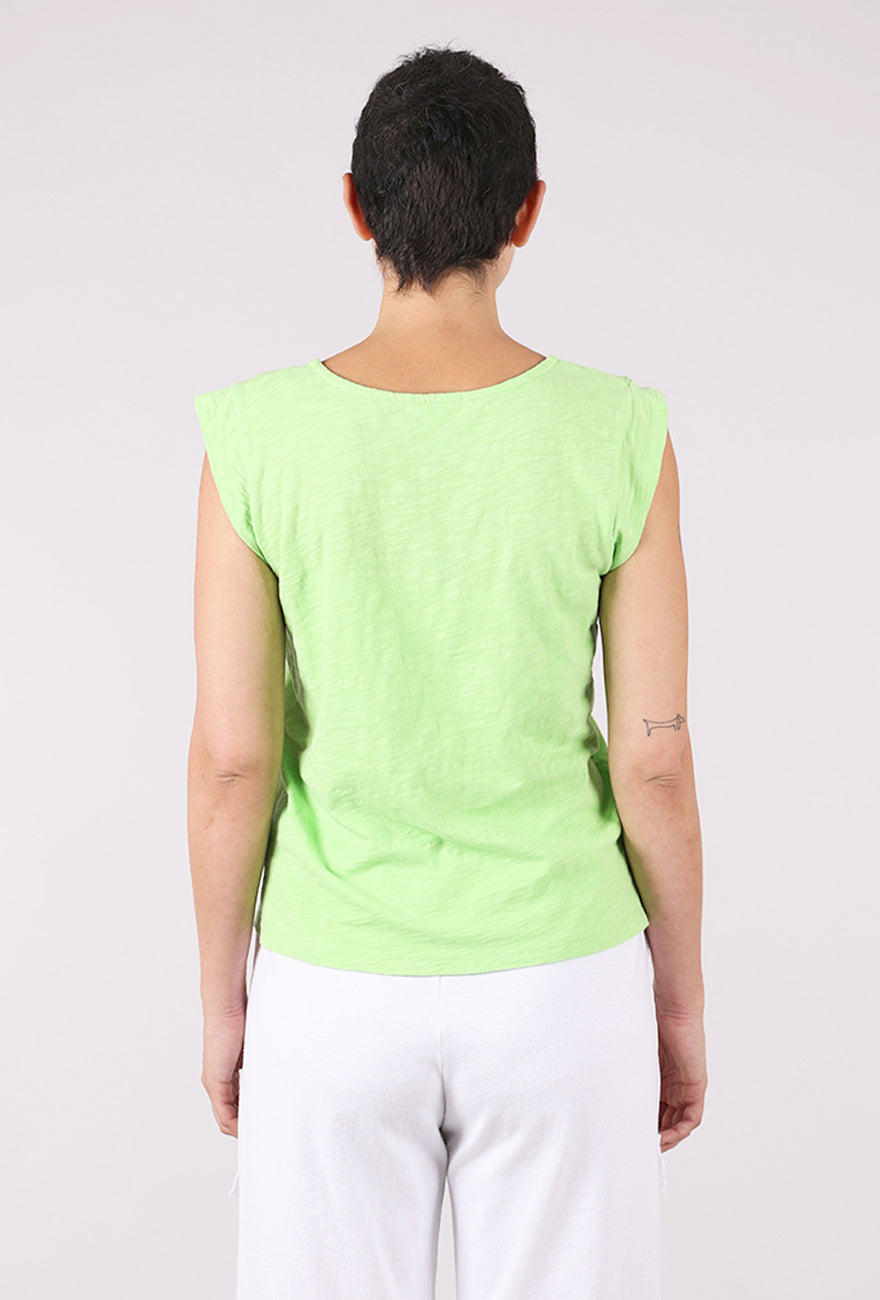 Mododoc Cap-Sleeve Scoop-Neck Tee, Pixie Lime 