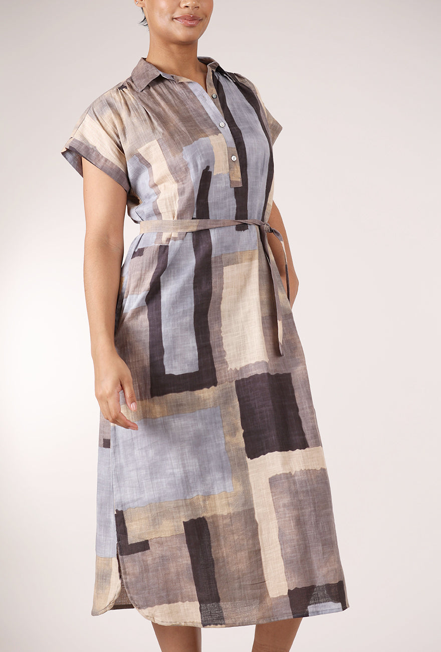 Dolma Ava Geo Dress, Blue Mix 