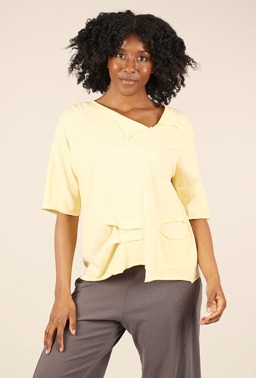 Fenini Peyton Pleat Top, Butter 