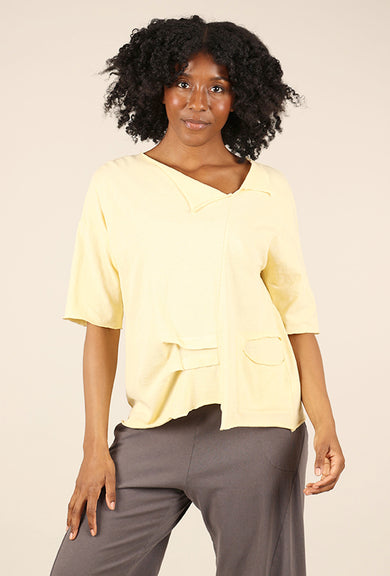 Fenini Peyton Pleat Top, Butter 