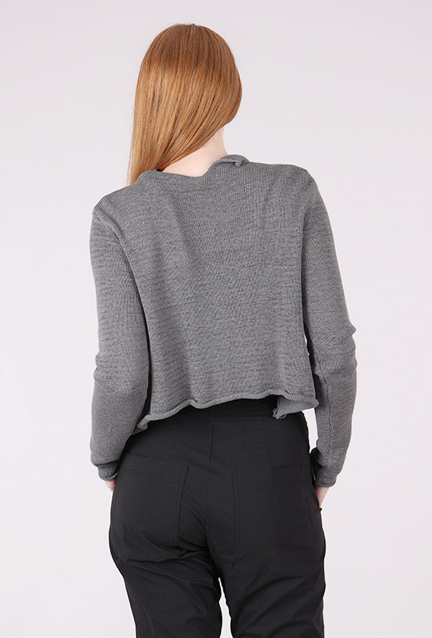 Rundholz Flocked Cotton Collar Cardie, Dark Gray/Black 