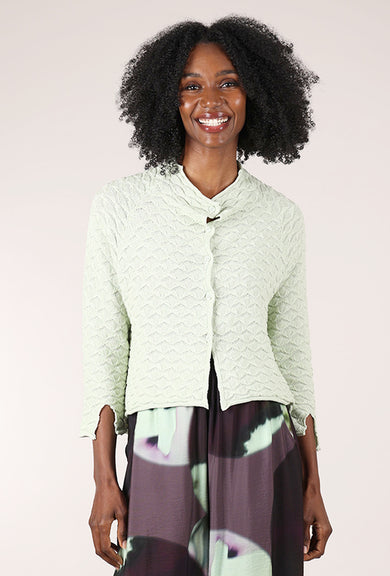 Rundholz Crocheted Raglan Cardie, Lime 