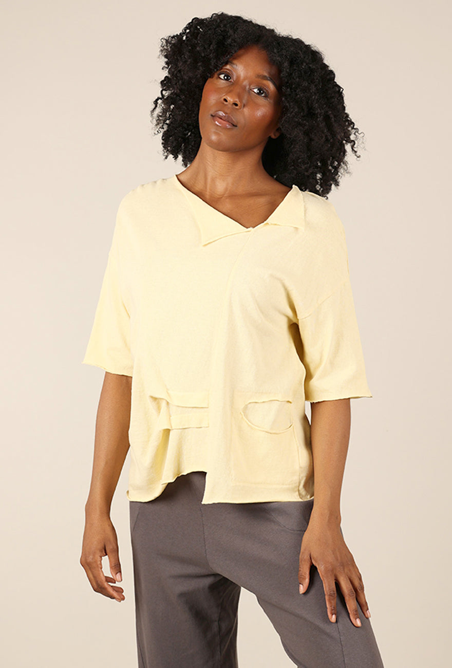 Fenini Peyton Pleat Top, Butter 
