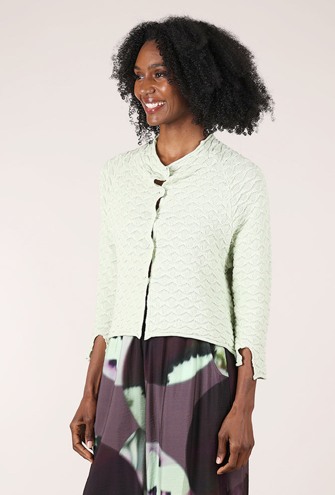 Rundholz Crocheted Raglan Cardie, Lime 
