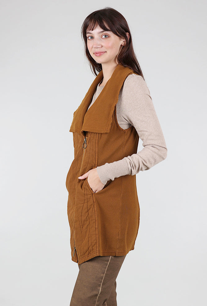 XCVI Oldrich Quilted Vest, Gingerbread 