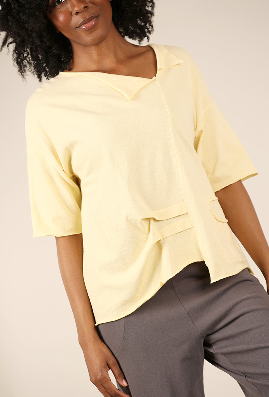 Fenini Peyton Pleat Top, Butter 