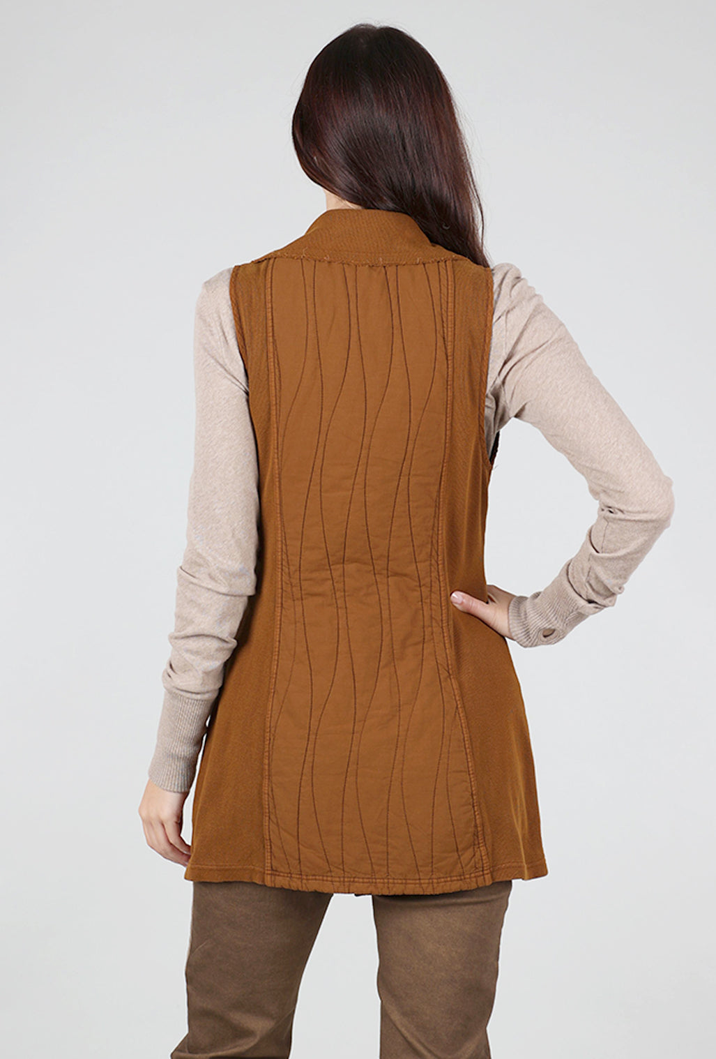 XCVI Oldrich Quilted Vest, Gingerbread 